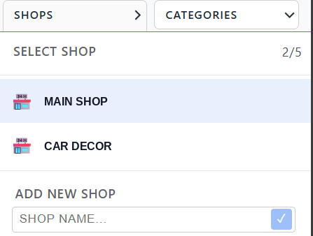 Switching between multiple Etsy shops, each with its own keyword workspace